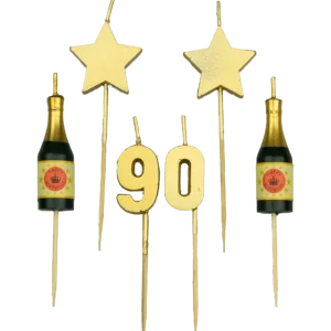 Bougies 90 ans Champagne 17.5cm