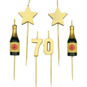 Bougies 70 ans Champagne 17.5cm