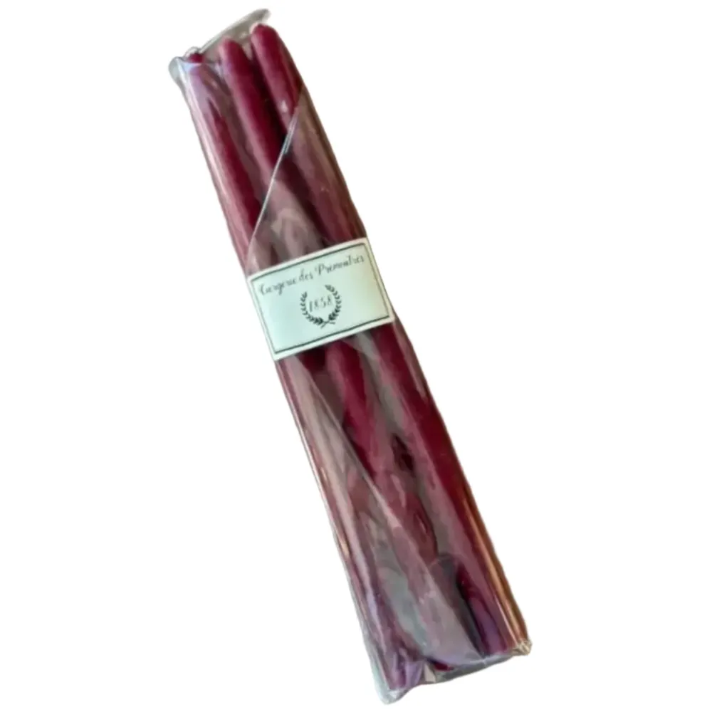 BOUGIES CONIQUES 20 CM - BORDEAUX