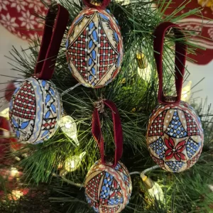 Boules de Noël artisanales ~ coffret RETROUVAILLES