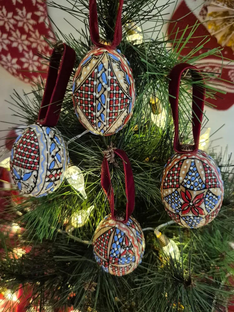 Boules de Noël artisanales ~ coffret RETROUVAILLES