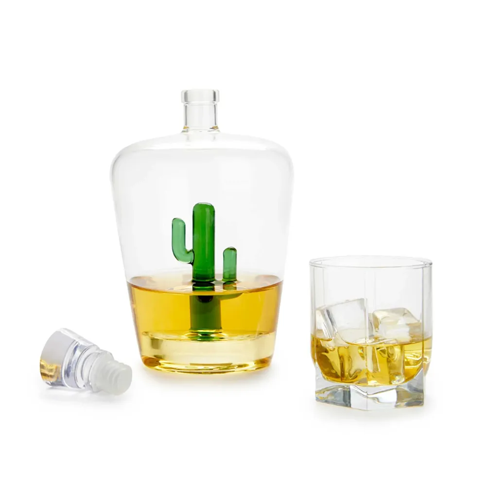 CACTUS - Bouteille et carafe à liqueur avec petit cactus vert - 1 litre | BALVI
