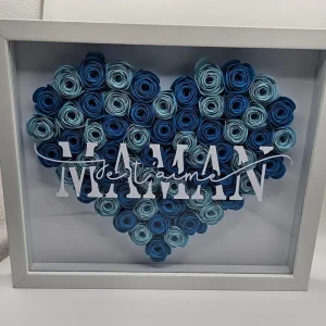 Cadre Roses 3D personnalisé – Décoration murale en bois, cadeau unique