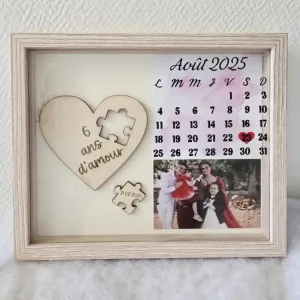 Cadre souvenir personnalisé – Calendrier avec date importante