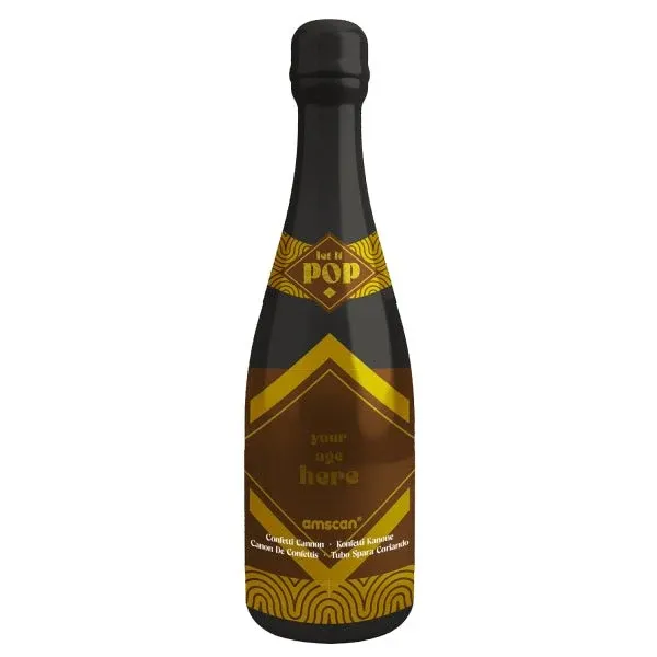 Canon à confettis pour bouteille de champagne avec texte personnalisé 32cm