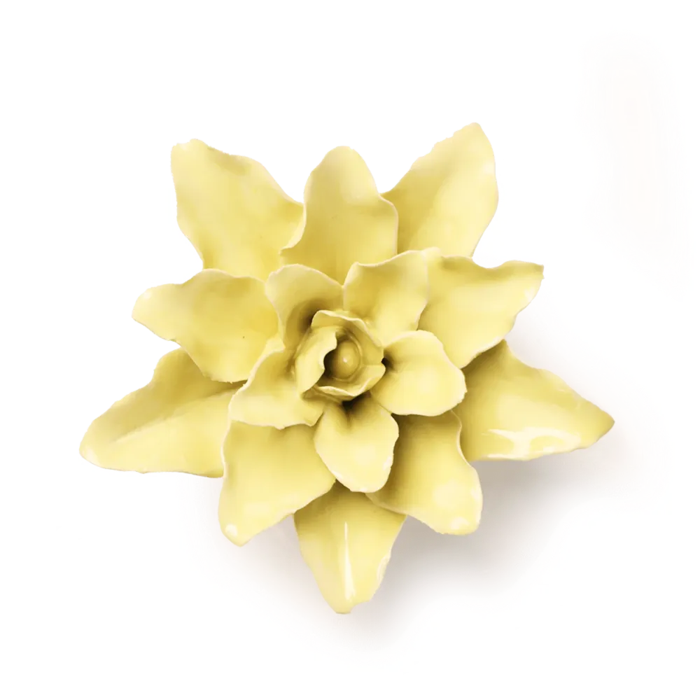 CERAMIC FLOWER LIME YELLOW TIGER LILLY