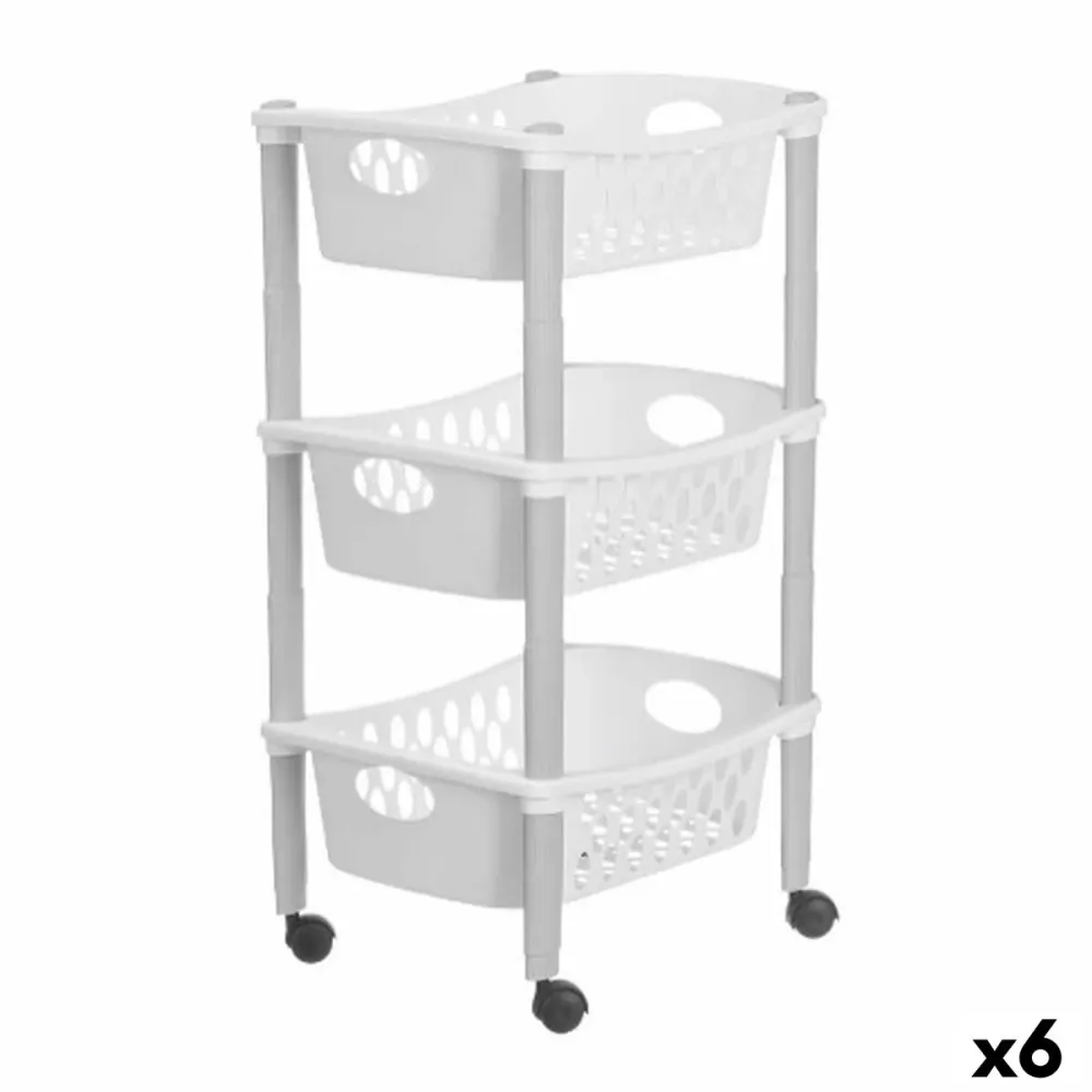 Chariot à légumes Stefanplast Blanc Plastique 40 x 29,5 x 68,5 cm (6 Unités)