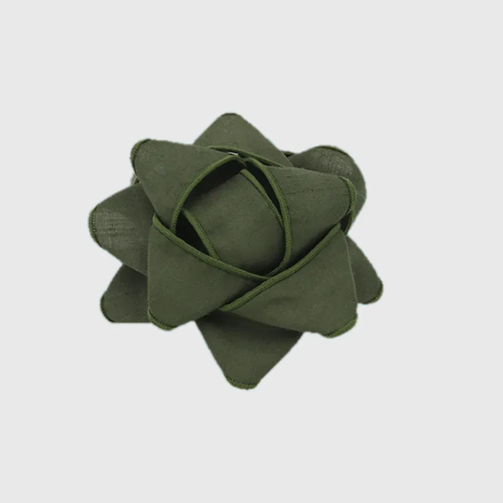 Chou Cadeau Réutilisable En Tissu Récupéré - Olive
