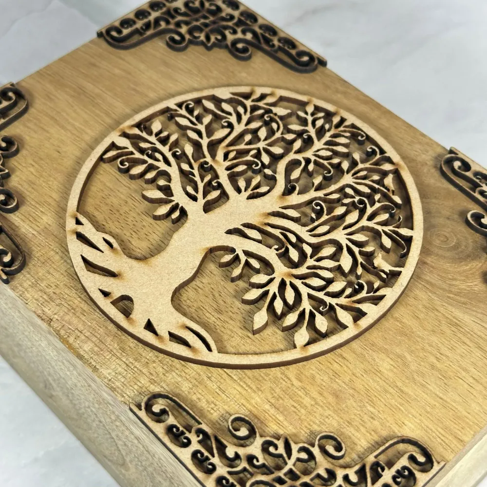 Coffret Arbre de Vie en bois de manguier