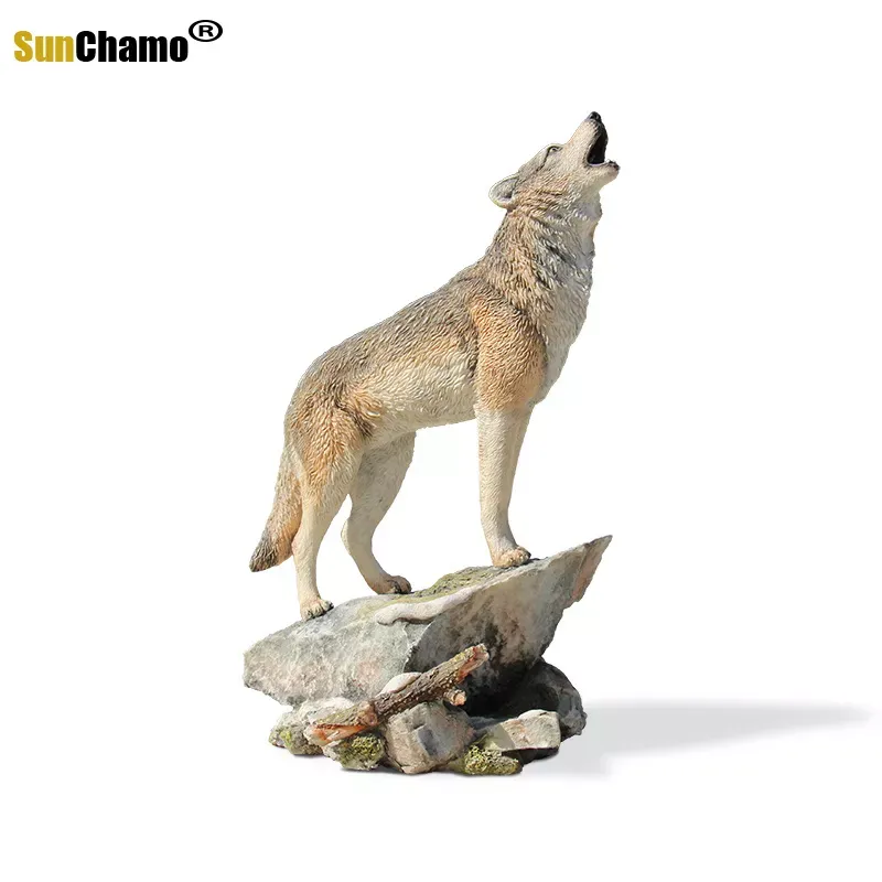 Collection d'art de loup, Simulation de modèles d'animaux, Figurines Miniatures en résine, décoration artisanale, accessoi...