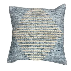 Coussin bleu à motifs 18po x 18po - Collection Océ