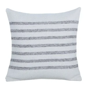 Coussin ligné gris 18po x 18po - Collection Élément