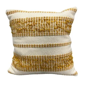 Coussin ligné jaune 18po x 18po - Collection Minéral