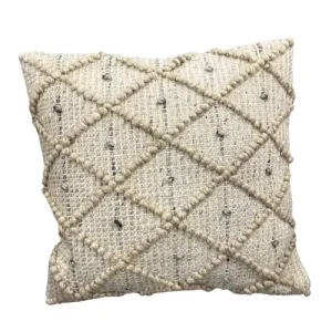 Coussin texturé écru 18po x 18po - Collection Charm
