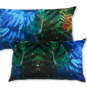 Coussin Tropic bleu 40x68