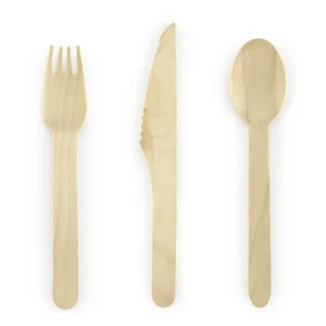 Couverts en bois 16cm 18 pièces
