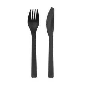 Couverts en plastique, 18-18,5 cm, noir