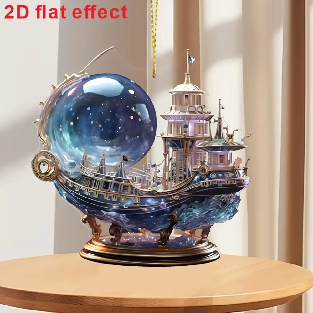 1 décoration de bateau en acrylique, idéale pour une chambre, un salon, un balcon ou une fête.
