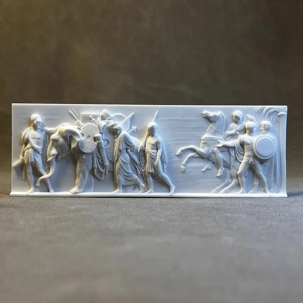 Décoration murale vintage en relief 3D en plâtre - Sculpture baroque faite à la main pour étagère, bureau, meuble de bar,...