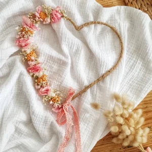 Demi coeur corde | rose