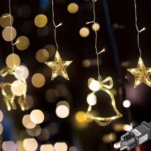 Ensemble de figurines de Noël à LED - 2 mètres - Avec prise