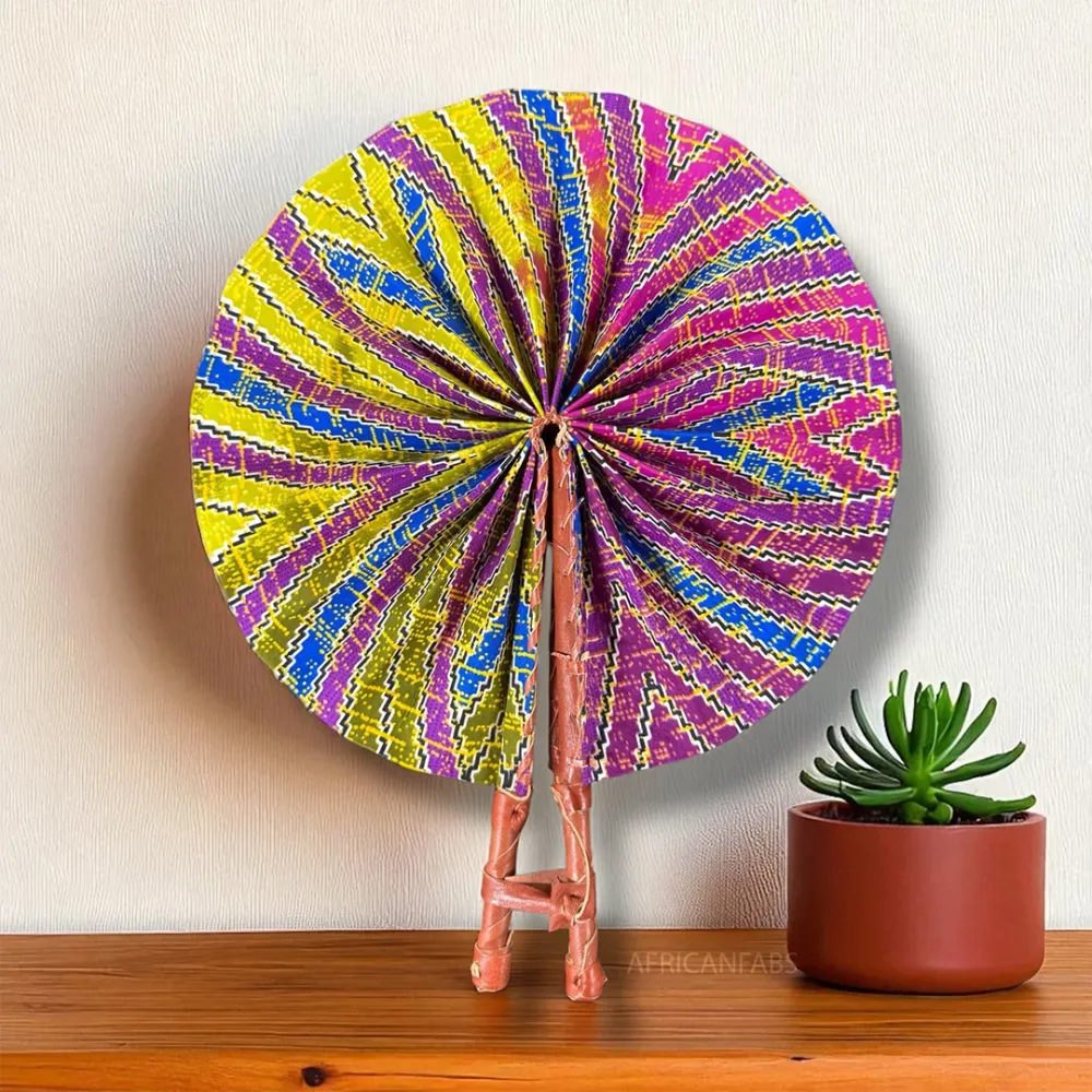 Eventail Africain - Eventail en Wax - Saturday - Multi couleur