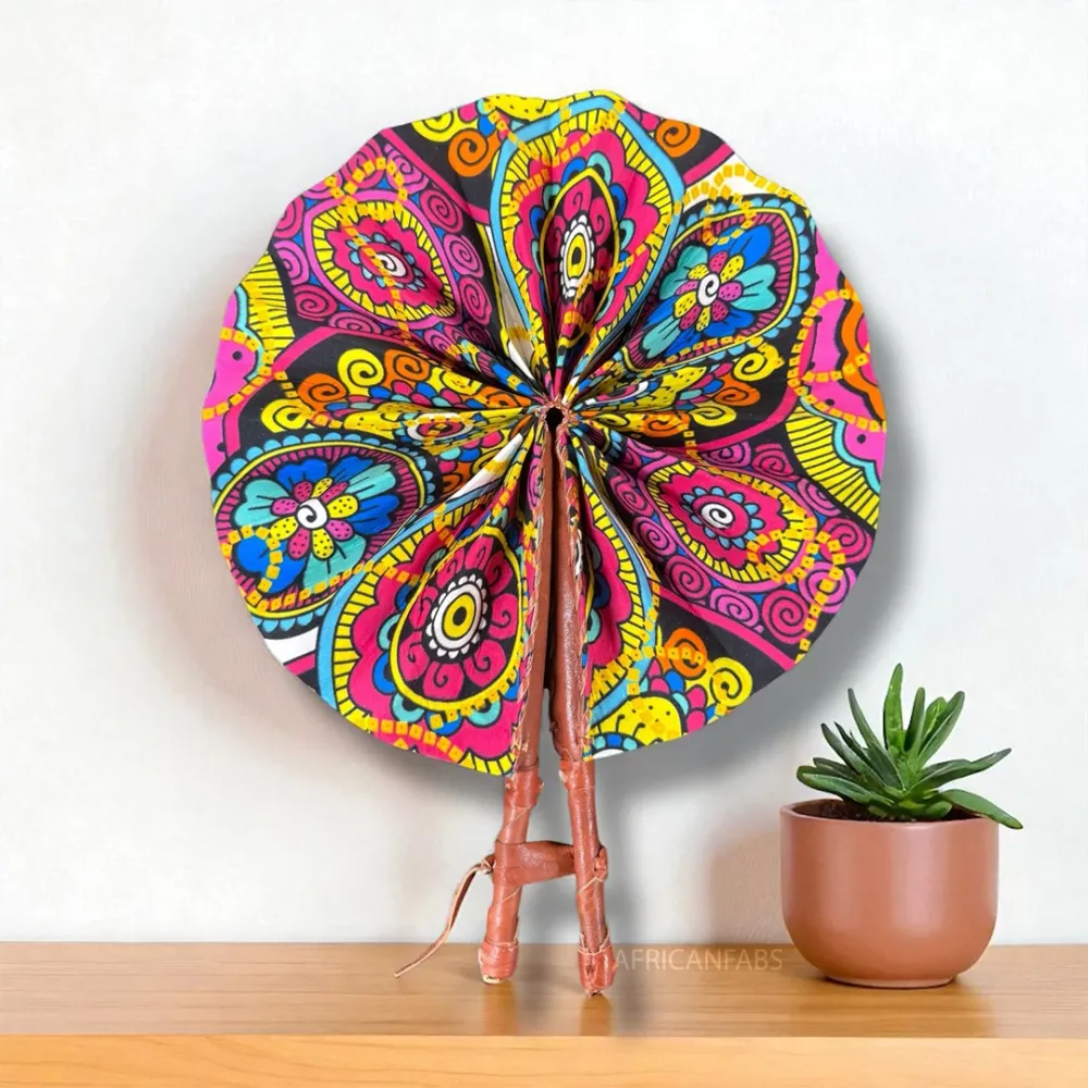 Eventail Africain - Eventail en Wax - Yaw - Multi couleur
