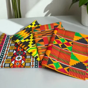 4 Fat quarters - Kente mix Tissus Patchwork - Coupons Tissus imprimé africain