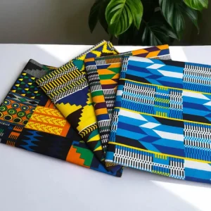 4 Fat quarters - Kente 2 mix Tissus Patchwork - Coupons Tissus imprimé africain