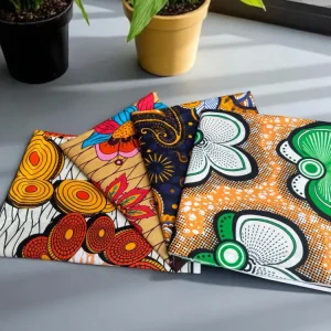 4 Fat quarters - Multicolor mix Tissus Patchwork - Coupons Tissus imprimé africain