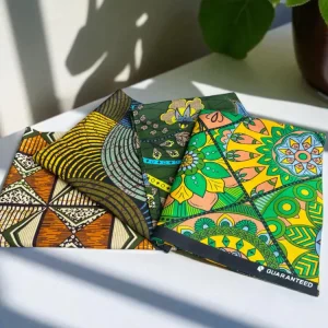 4 Fat quarters - Vert mix Tissus Patchwork - Coupons Tissus imprimé africain