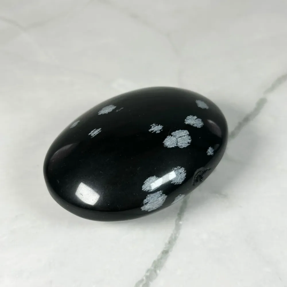 Galet Obsidienne Flocon de Neige - P3 (extra)