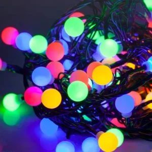 Guirlandes lumineuses LED de Noël - Boules colorées - 100 pièces - 10 mètres - connectables
