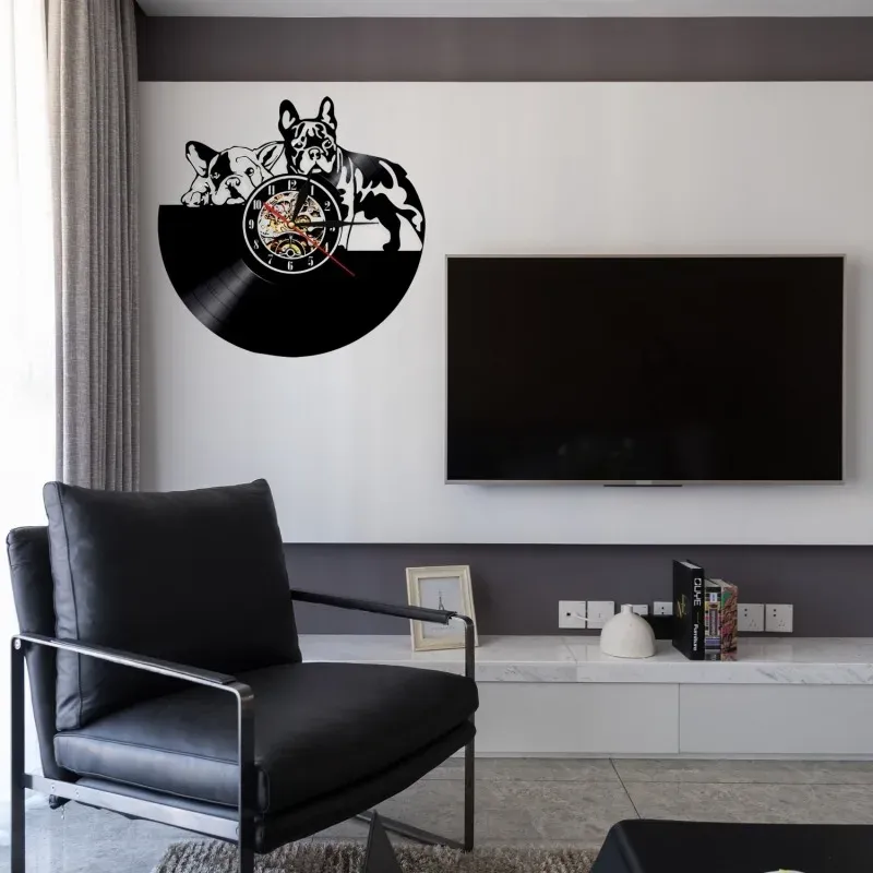 Horloge murale en vinyle horloge murale Vintage créative