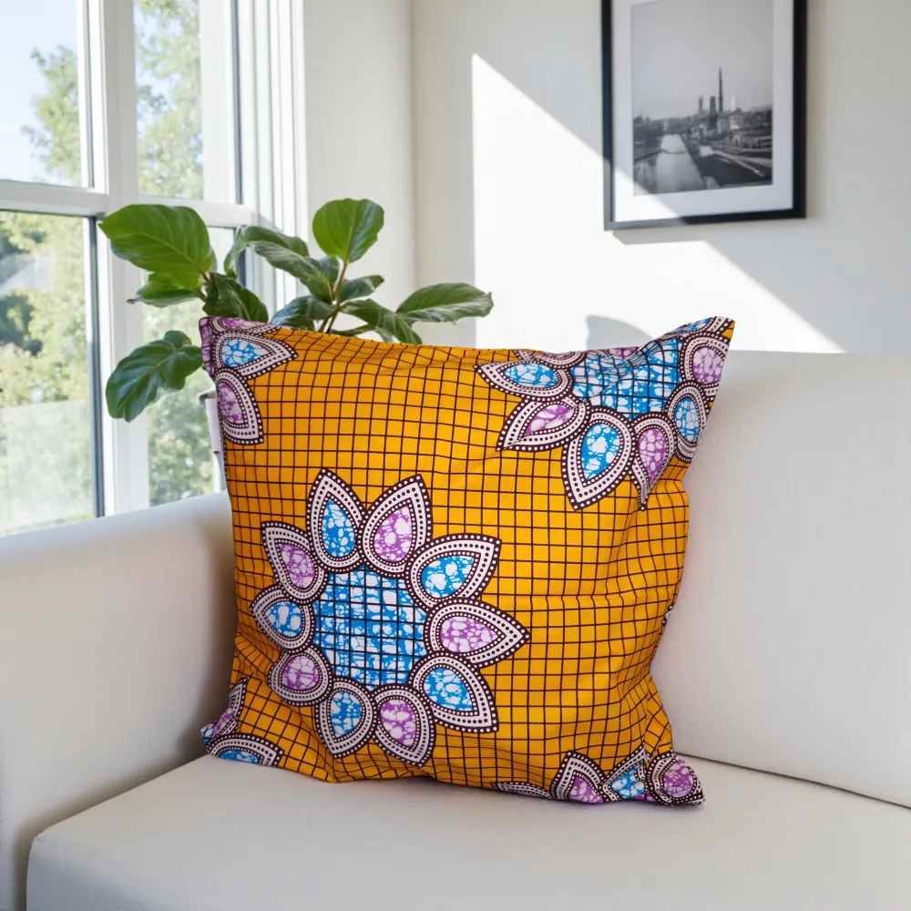 Housse d'oreiller africaine | Orange - Oreiller décoratif 50x50cm - 100% coton