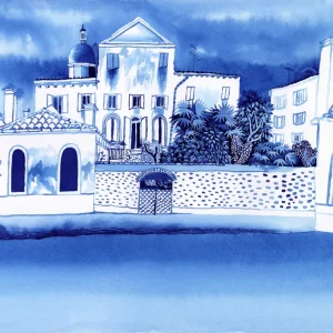 Palazzo blu - OEUVRE ORIGINALE Jean Mallard