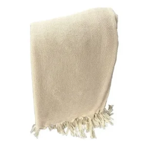 Jeté écru avec franges - Collection Charm