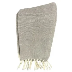 Jeté grise avec franges - Collection Charm