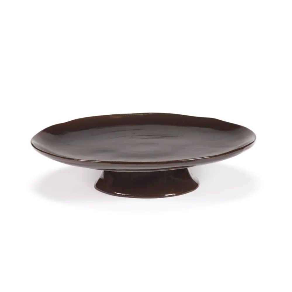 LARGE ASSIETTE NOIRE SUR PIED - SERAX
