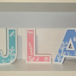 Lettre décorative personnalisée en impression 3D – Motif floral