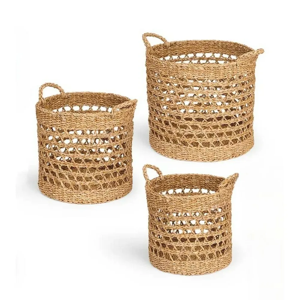 Lot de paniers Gift Decor Marron Algues marines 3 Pièces