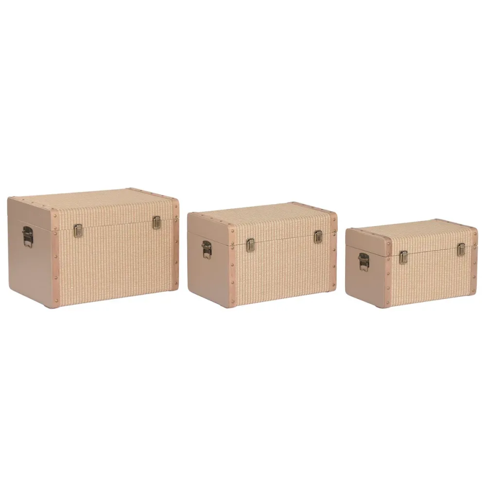 Lot de paniers Home ESPRIT Naturel Bois Traditionnel 54 x 36 x 36 cm (3 Unités)