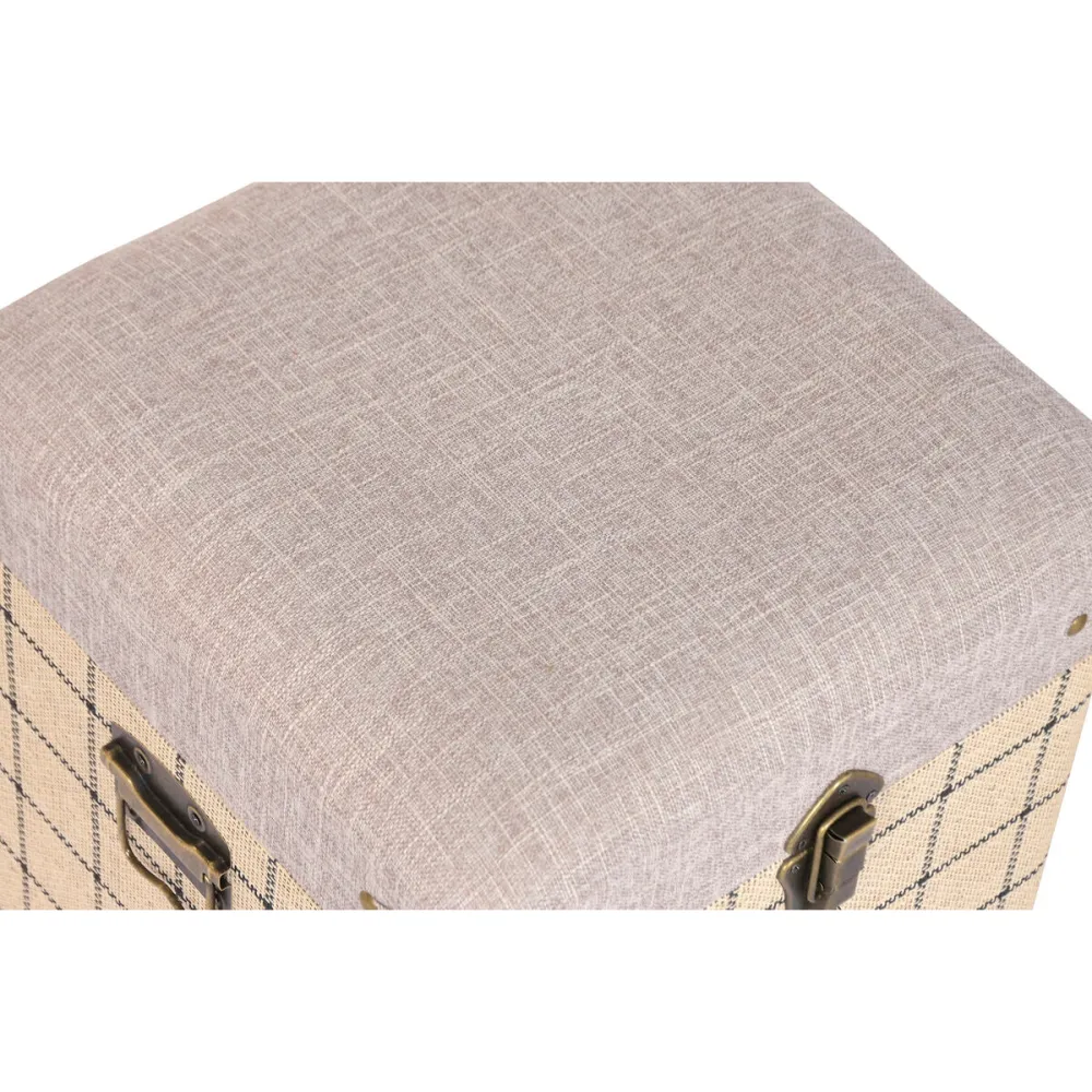 Lot de paniers Home ESPRIT Noir Beige Polyester Bois Scandi 80 x 40 x 44 cm (3 Unités)