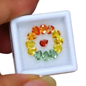 Lot de 13 saphirs multicolores chauffés 4,13 ct