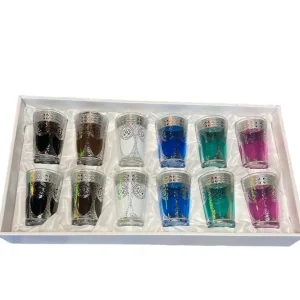 Service verre à thé colorés 12 pièces Maison D'Orient