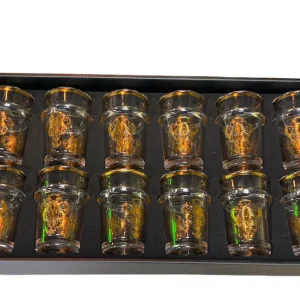 Service verre à thé motif Gold 12 pièces Maison D'Orient