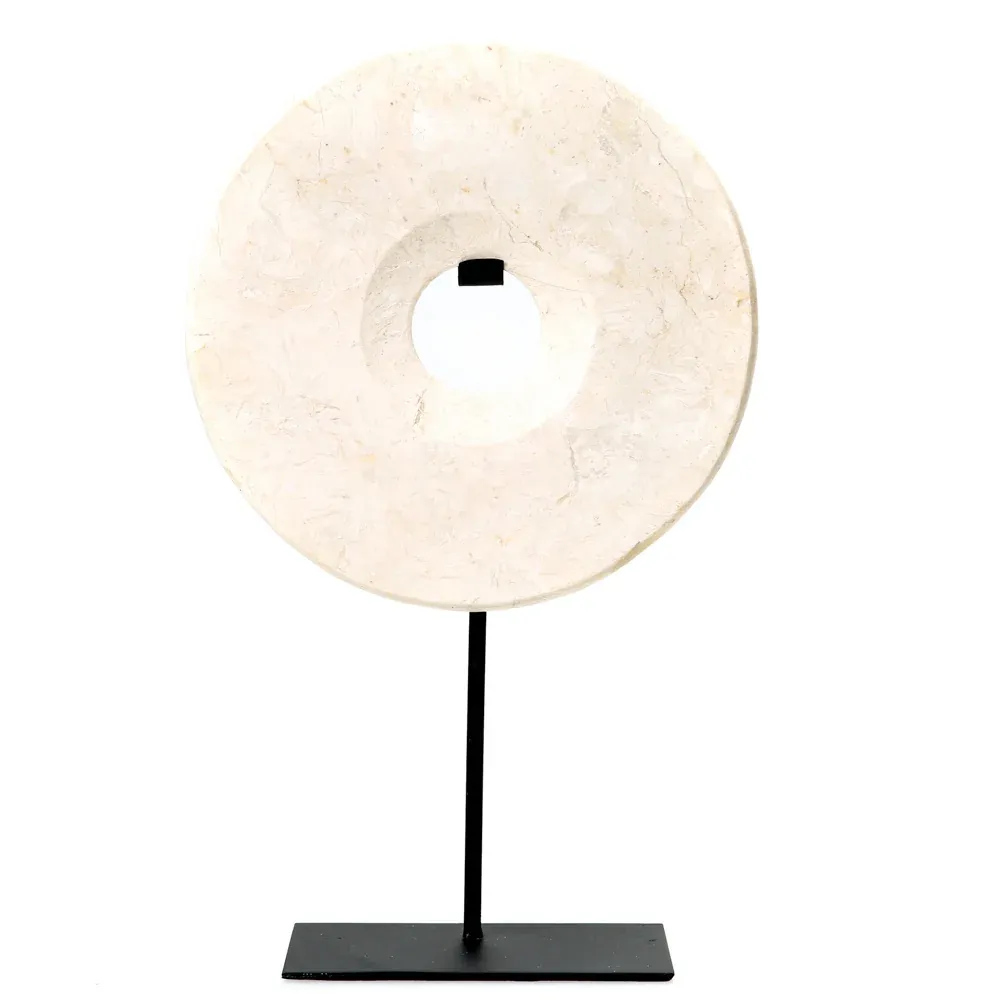 MARBLE DISC Sur Pied-Blanc-Large