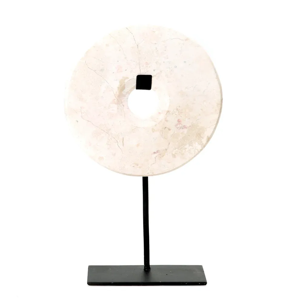 MARBLE DISC Sur Pied-Blanc-Large
