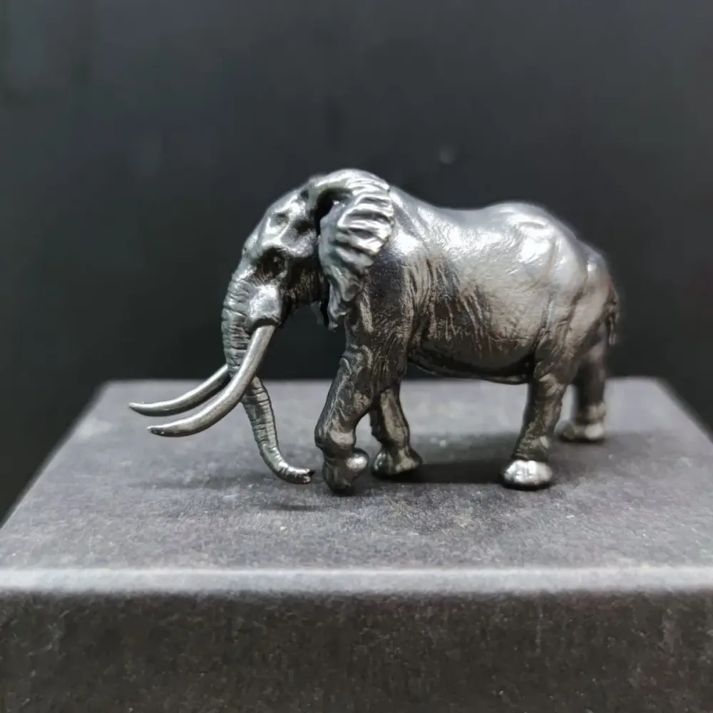 Mini-éléphant mammouth décoratif en laiton massif, ancien, réaliste, artisanat, aménagement paysager, ornements de bureau,...