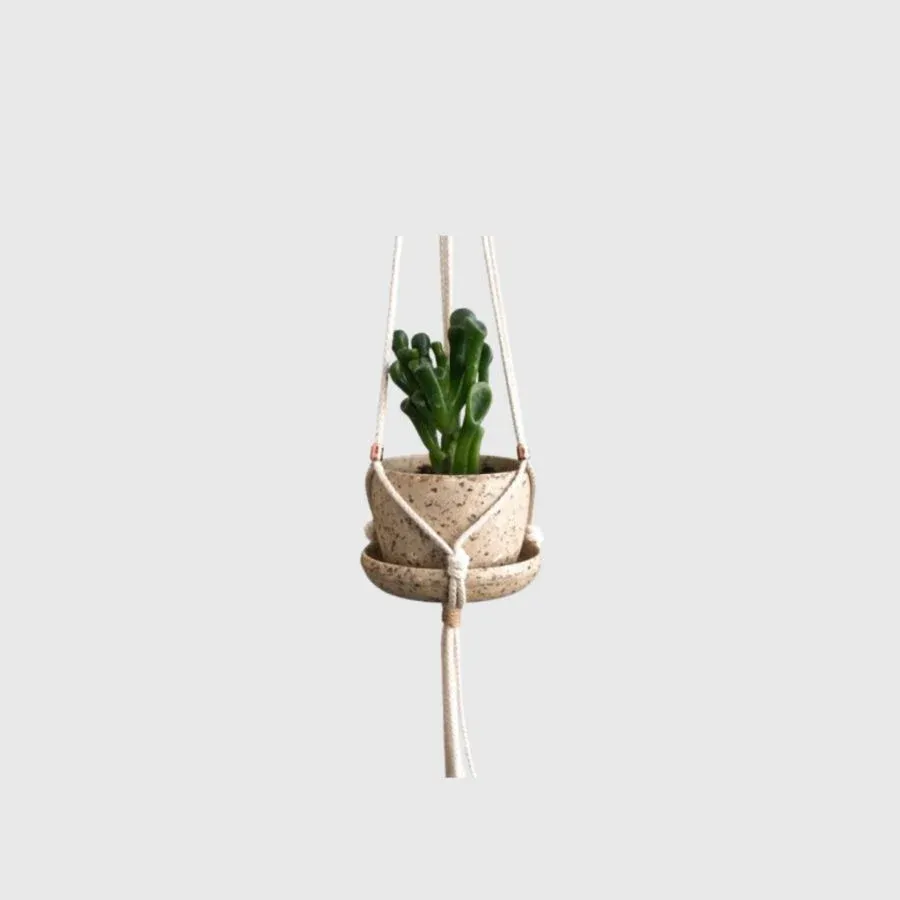 Minipot et suspension en macramé - Plco